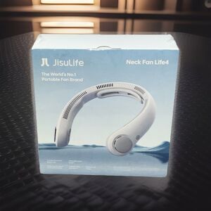 JISULIFE Portable Neck Fan Gray Wearable Hands-Free